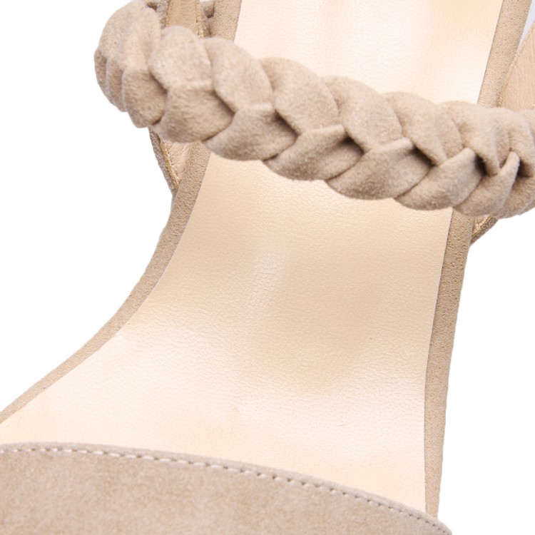 Women's High Heel Roman Sandals with Suede Upper and TPR Sole - Image 4