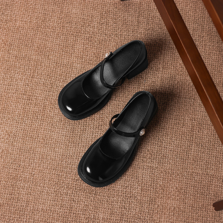 Minimalist PU Chunky Mid Heel Round Toe Women's Shoes - Style s.html - Image 4