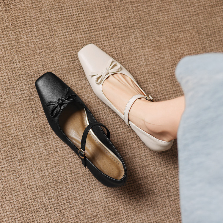 Women's Minimalist Square Toe Chunky Mid Heel Shoes - Style c.html