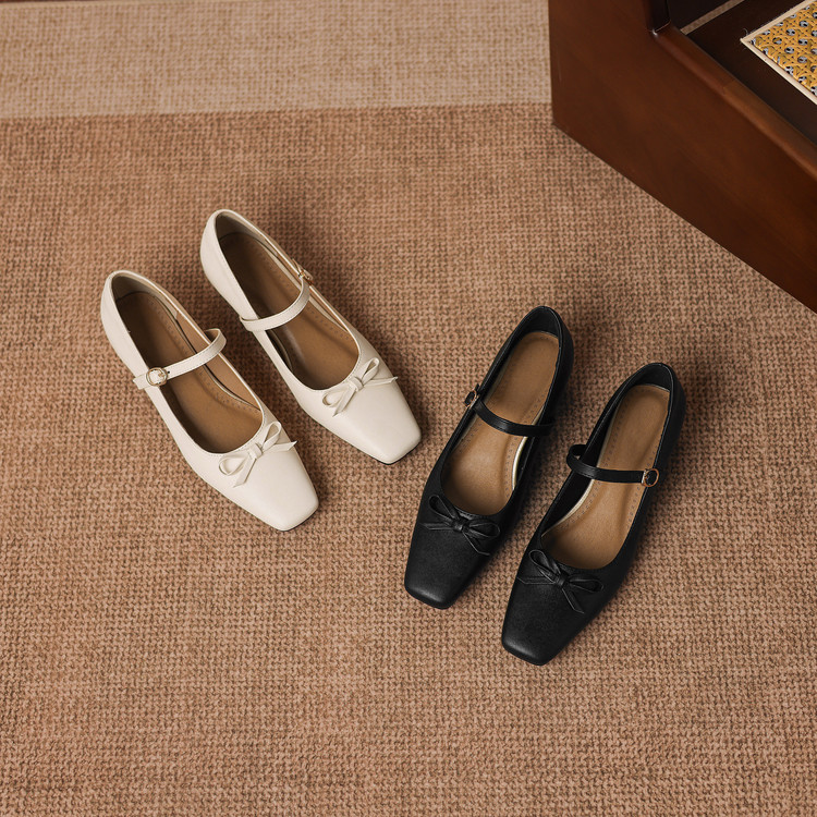 Women's Minimalist Square Toe Chunky Mid Heel Shoes - Style c.html - Image 2