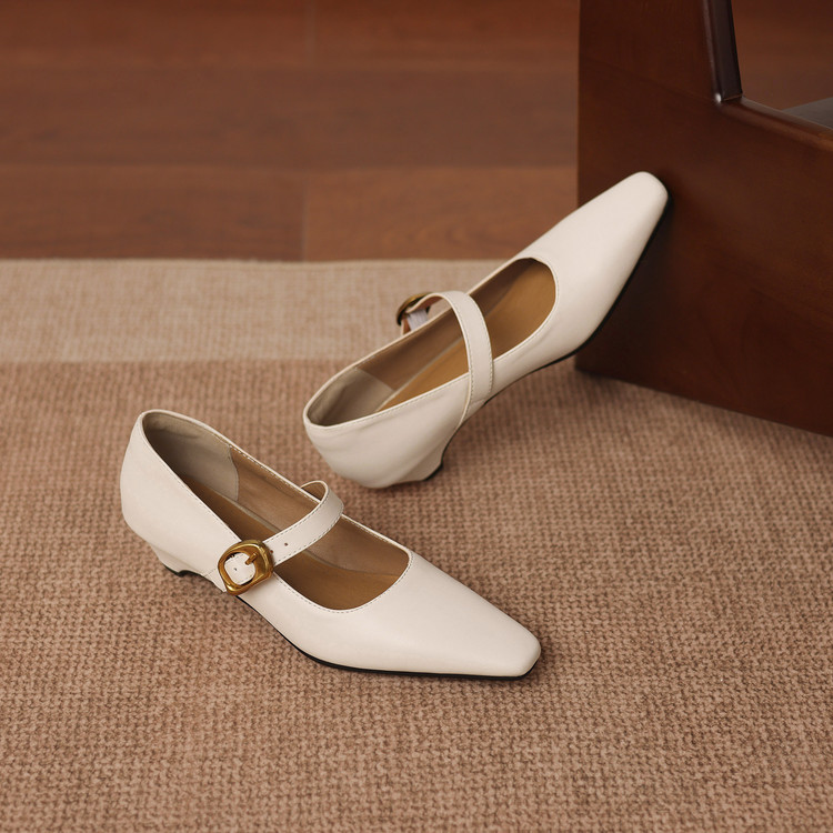 Minimalist Square Toe Chunky Mid Heel Pumps - Style a.html - Image 3