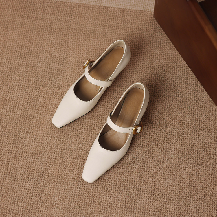 Minimalist Square Toe Chunky Mid Heel Pumps - Style a.html - Image 4