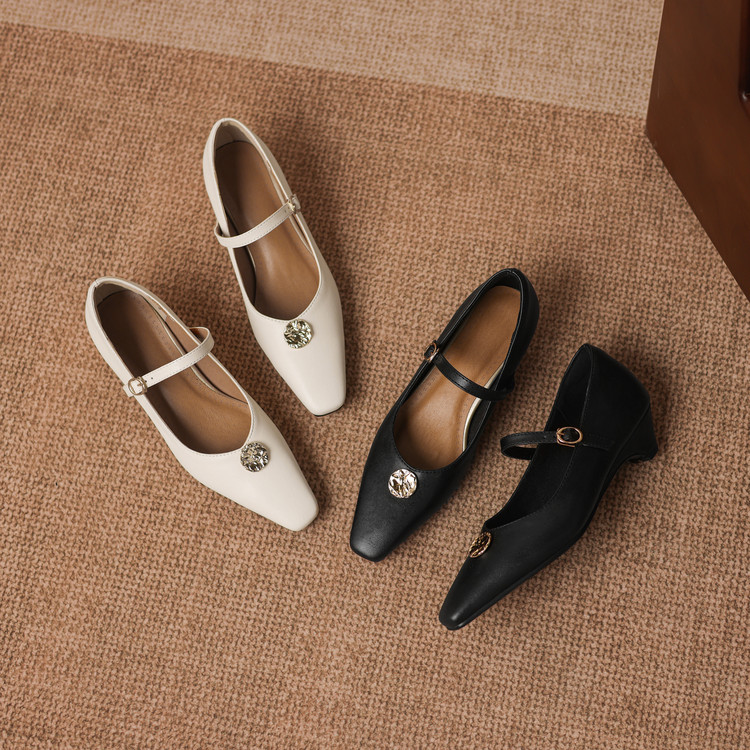 Minimalist Square Toe Chunky Mid Heel Pumps - Style q.html - Image 5