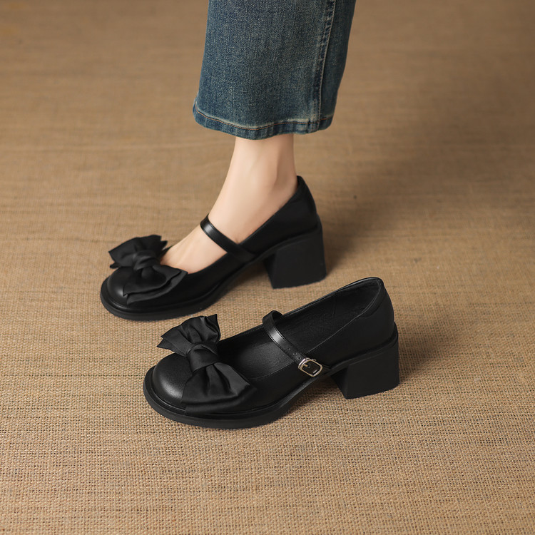 Minimalist Mid Chunky Heel Round Toe Women's Fashion Shoes - Style o.html - Image 2