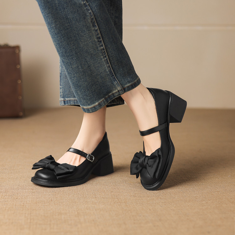 Minimalist Mid Chunky Heel Round Toe Women's Fashion Shoes - Style o.html - Image 4
